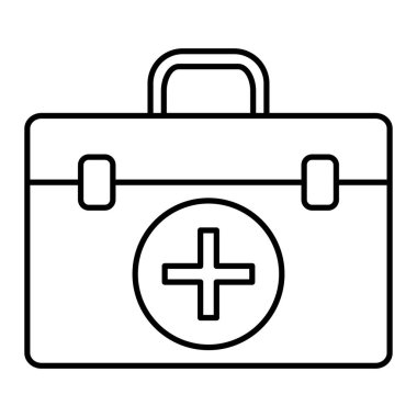 İlk yardım kiti simgesi vektör illüstrasyon grafik tasarımı