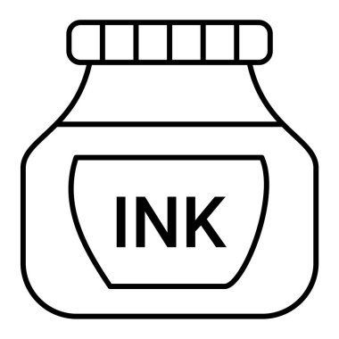 mürekkep kavanozu simgesi, vektör illüstrasyonu