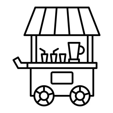 Gıda ve içecek vektör illüstrasyon tasarımlı pazar tezgahı