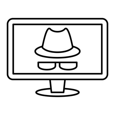 Ekranlı bilgisayar monitörü. vektör illüstrasyonu