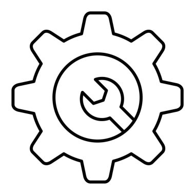 dişli vektör simgesi. biçim iki renkli düz sembol, siyah ve beyaz renkler, yuvarlak açılar, gri arkaplan