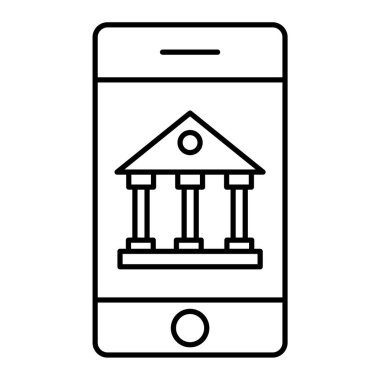 mobil bankacılık simgesi, vektör illüstrasyonu