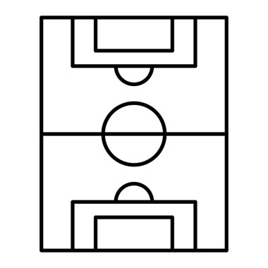 Basketbol sahası ikonu. Çizgi futbol topu vektör resimli çizimi. beyaz arkaplanda izole.