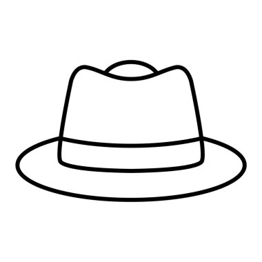 Şapka ikonu. siyah ve beyaz resimleme.