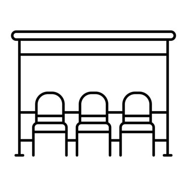 Sandalye ikonu. özet ofis oda vektör sembolü.