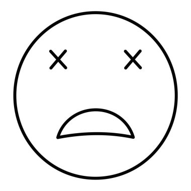 üzgün yüz simgesi, vektör illüstrasyonu
