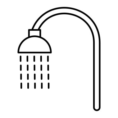 Duş ikonu. Web için su vektörü simgelerinin özet çizimi