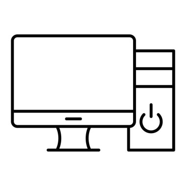 Bilgisayar monitörü simgesi. vektör illüstrasyonu
