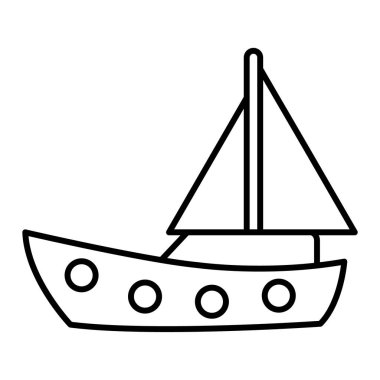 yelkenli ikonu vektör illüstrasyonu