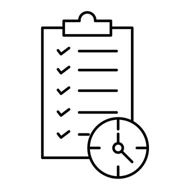 Kontrol listesi vektörü ince çizgi simgesi