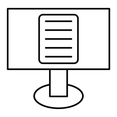 Bilgisayar monitörü simgesi. Web için dizüstü bilgisayar vektör simgelerinin özet çizimi
