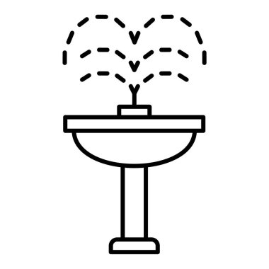 Su musluğu ikonu vektörü. İnce çizgi işareti. izole edilmiş sınır sembolü çizimi