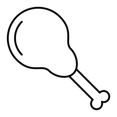 Tavuk yemeği ikonu. Web için et kemik vektör simgelerinin özet çizimi