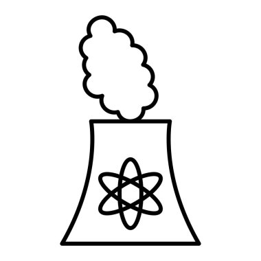 Nükleer santral ikonu. İnternet için radyoaktif vektör simgelerinin özet çizimi