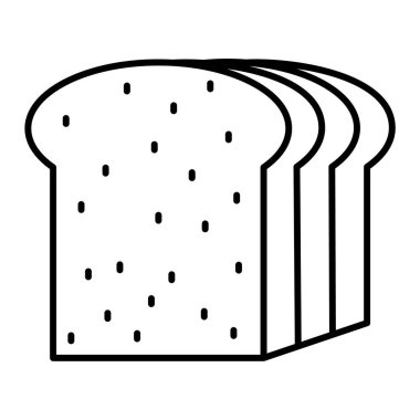 Ekmek ikonu. Fırın gıda sembolü. izole edilmiş kontur vektör çizimi