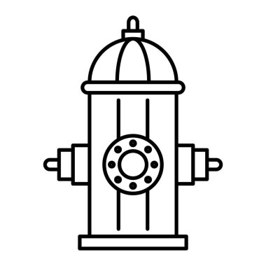 Yangın musluğu simgesi. Web için gaz söndürücü vektör çizgisi sembolünün özet çizimi