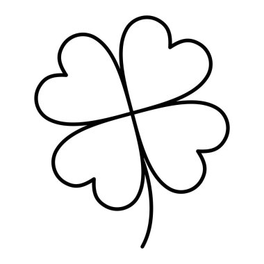 Yonca yaprağı ikonu. Web için yonca vektör sembolünün özet çizimi