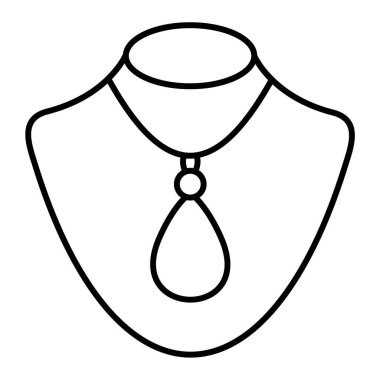 İnci ikonlu kolye. arkaplanda siyah ve beyaz çizimler