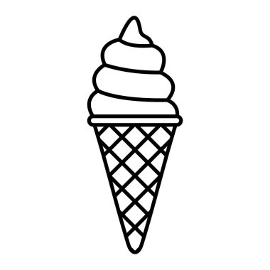 dondurma koni simgesi vektör çizimi tasarımı