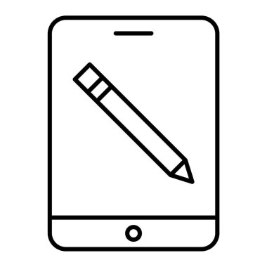 Tablet ikon vektör illüstrasyonundaki kalem