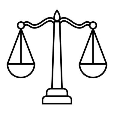 Adalet terazisi ve kanun simgesi. özet vektör çizim sembolü ve web tasarımı.