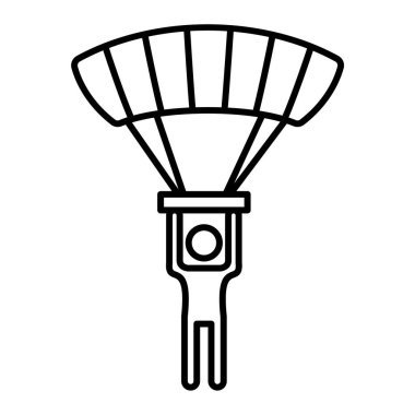 Tek izole edilmiş paraşüt siluetinin vektör çizimi