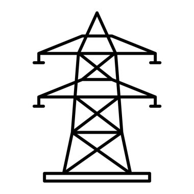 Elektrik hattı simgesi. Web için elektrik enerji vektör simgelerinin özet çizimi