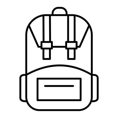Sırt çantası simgesi. Web için kamp çantası vektör simgelerinin özet çizimi