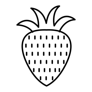 Çilek ikonu. Ananas vektörünün taslağı. izole kontur sembolü