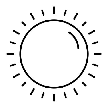 Güneş ikonu. Web için güneş paneli vektör simgelerinin basit çizimi