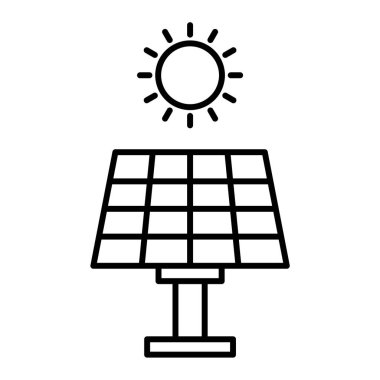 Güneş paneli ikon vektör illüstrasyonu