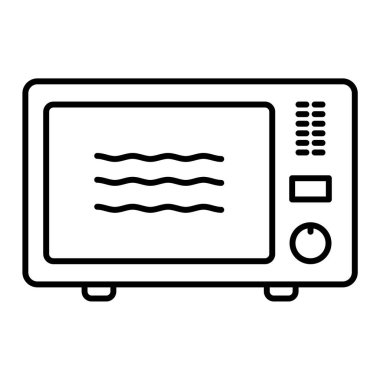 Mikrodalga fırın ikonu. Web için tost makinesi vektör simgelerinin özet çizimi