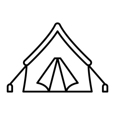Çadır ikonu. Web için turist kampı ikonlarının basit bir gösterimi