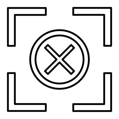 Beyaz arkaplanda izole edilmiş çıkış simgesi vektörü yok 