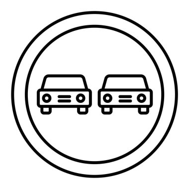 Araba ikonu. siyah ve beyaz resimleme.