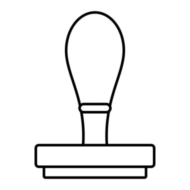 Beyaz arkaplanda siyah pul simgesi. çizgi sanat illüstrasyonu.