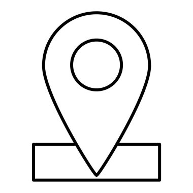 Harita iğne simgesi. Taslak konum belirleyici sembolü. vektör illüstrasyonu.