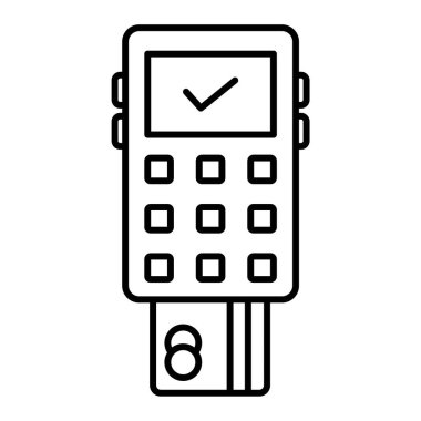 ATM ödeme simgesi. Kredi kartı vektör çizelgesinin ana hatları