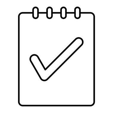 kontrol listesi simgesi. Web için kontrol listesi vektör sembolünün basit çizimi