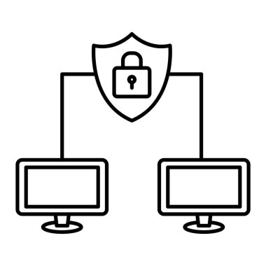Güvenlik sistemi simgesi vektör illüstrasyon grafik tasarımı