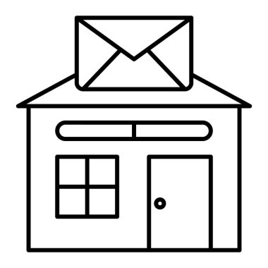 Postanede. Web simgesi basit illüstrasyon