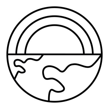 Bir gezegen simgesinin vektör illüstrasyonu