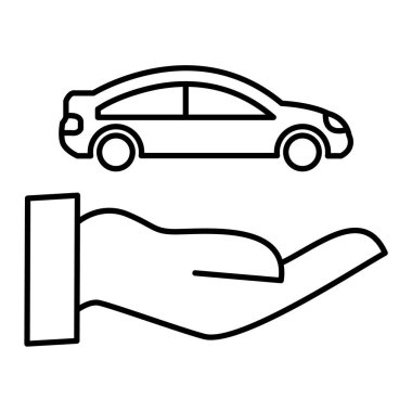 Araba sigortası ikonu. beyaz arkaplanda izole edilmiş modern düz vektör web sitesi düğmesi.