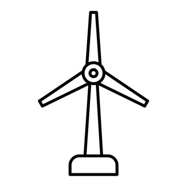 Rüzgar türbini ikonu. Web için yel değirmeni vektör simgelerinin özet çizimi