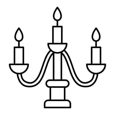 Mum ışığı ikonu. Web için mum vektör simgelerinin özet çizimi