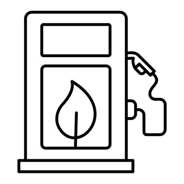 Benzin istasyonu ikonu. Web için benzin pompası vektör simgelerinin özet çizimi