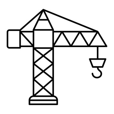 Vinç simgesi. Web için yapı vektörü simgelerinin özet çizimi