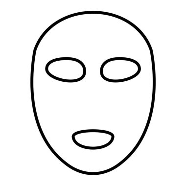 maske simgesi. Yüz vektör simgelerinin özet çizimi