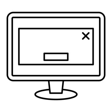 Bilgisayar monitörü simgesi. vektör illüstrasyonu