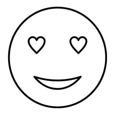 Gülen surat simgesi. Web için mutlu gülen vektör simgelerinin özet çizimi